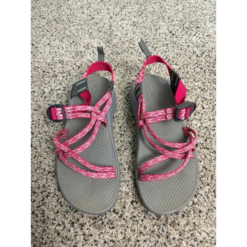 Chaco Sandals Kids Size 6 Z/1 Ecotread Adjustable Straps Pink Grey